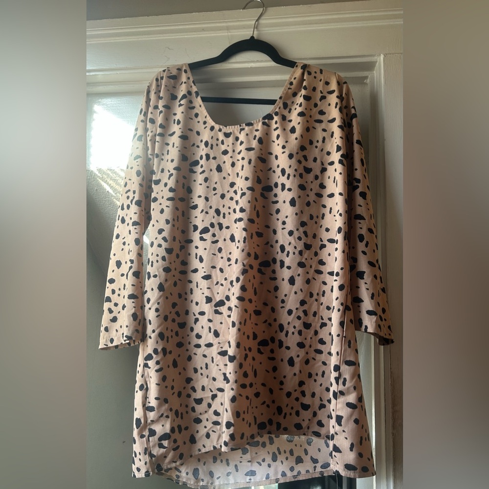 Shein Animal Print Chic Long Sleeve Dress Strap Backing size Large